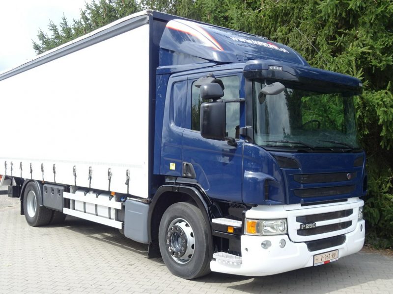 Scania P250 Euro 6 Firanka winda klapa poduszki sprowadzony Scania P 250 Euro 6 firanka winda klapa przebieg udokumentowany Sprowa