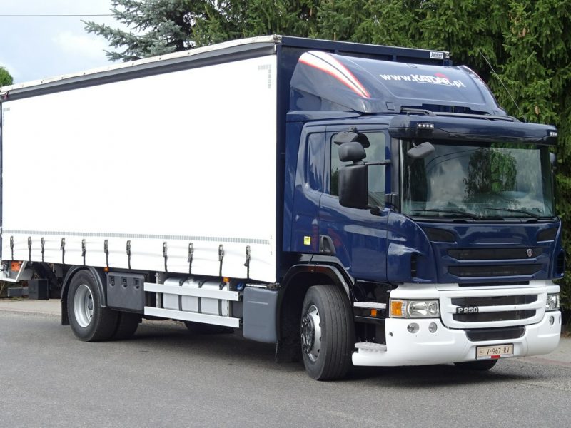 Scania P250 Euro 6 Firanka winda klapa poduszki sprowadzony Scania P 250 Euro 6 firanka winda klapa przebieg udokumentowany Sprowa