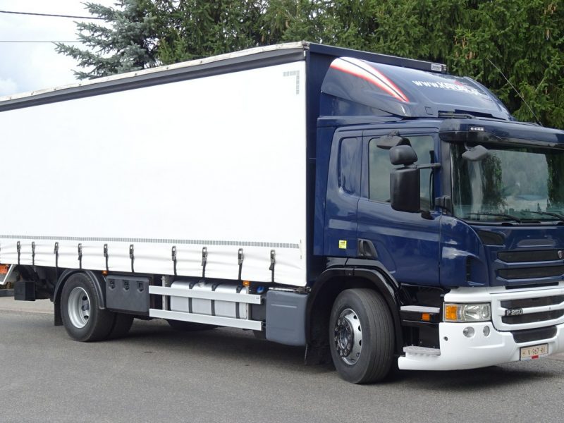 Scania P250 Euro 6 Firanka winda klapa poduszki sprowadzony Scania P 250 Euro 6 firanka winda klapa przebieg udokumentowany Sprowa
