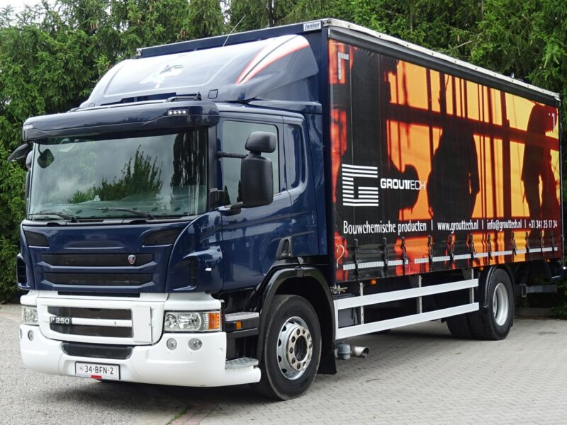 Scania P250 Euro 6 Firanka winda klapa poduszki sprowadzony Scania P 250 Euro 6 firanka winda klapa przebieg udokumentowany Sprowa