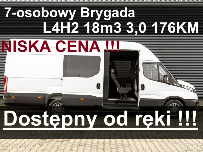 Iveco Daily 35S18A8H V 7-os.Brygadowy L4H2 16m3 176KM Od ręki ! Pakiet Comfort Niska cena !