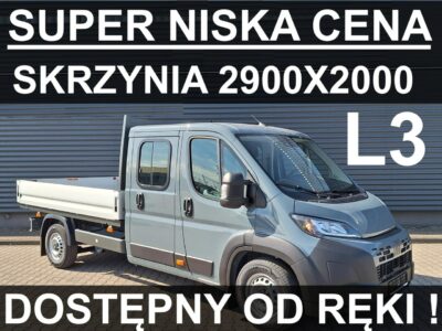 Fiat Ducato L3 140KM 7-osob. Skrzynia 2900x2000 SuperCena Dostępny od ręki 1625zł