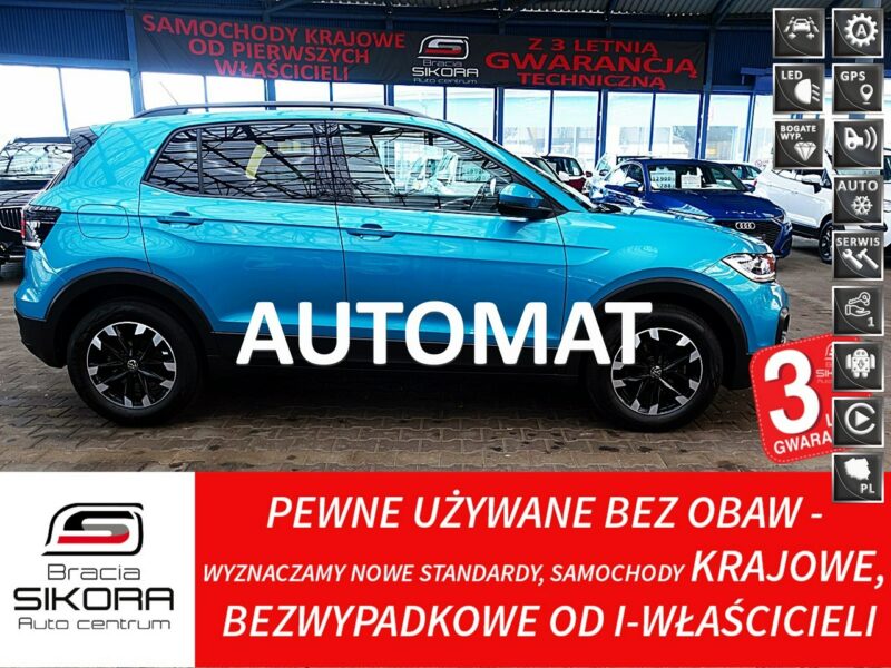 Volkswagen T-Cross AUTOMAT 150km fullLed+Front Assist JAK NOWY 1wł Kraj Bezwypadkowy F23%