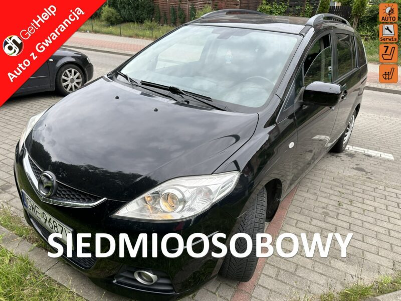 Mazda 5 1,8 benzyna, klimatronik, 7 m,przyciemniane szyby, isofix,podg. fotele I (2005-2010)
