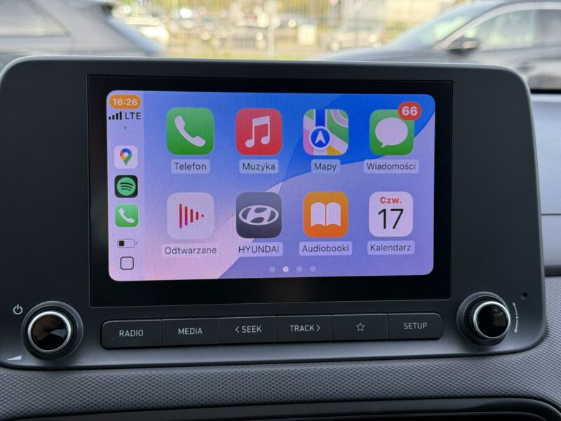 Hyundai Kona 1.6T-GDI 198KM 7DCT Comfort Gwarancja Android Auto 1 rej.2022 FV23% I (2017-2023)