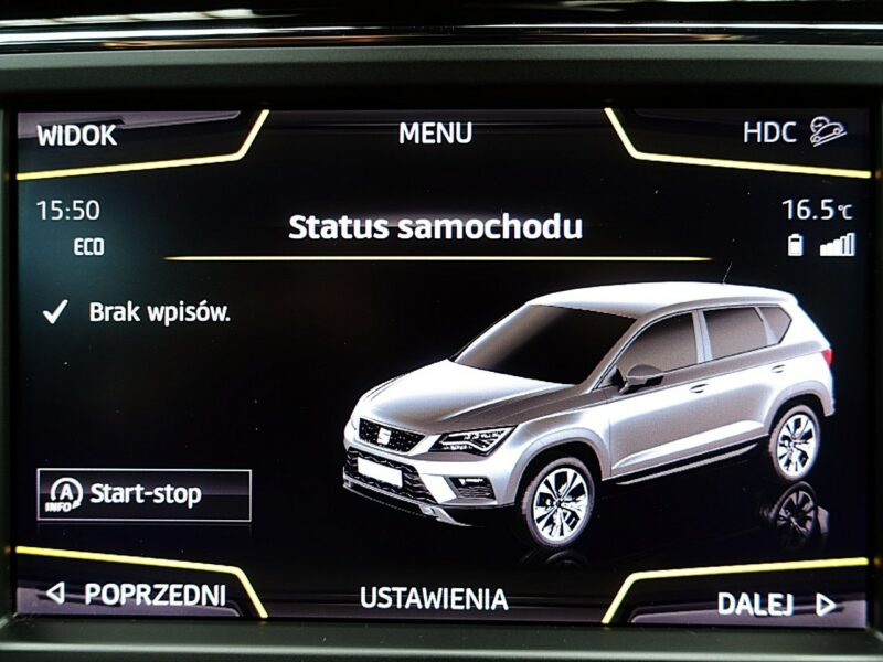Seat Ateca 4x4 XCELLENCE Automat 190KM Kamera 360 GWARANCJA 1wł Kraj Bezwyp F23%