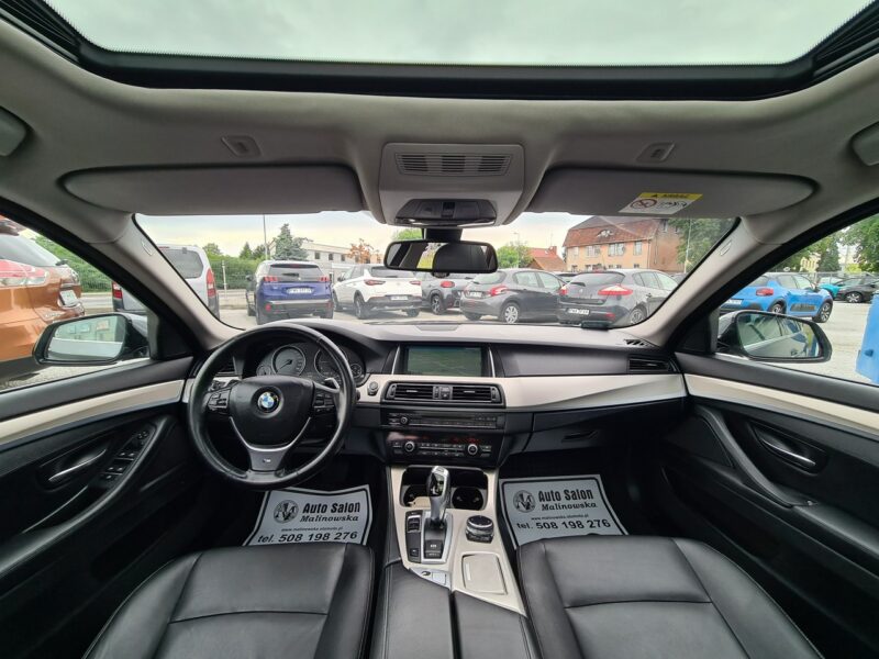 BMW 518 Szyberdach Navi El+Pamięć Fotele Skóra 2xPDC El.Klapa Xenon Wolne Ręce F10 (2009-2017)
