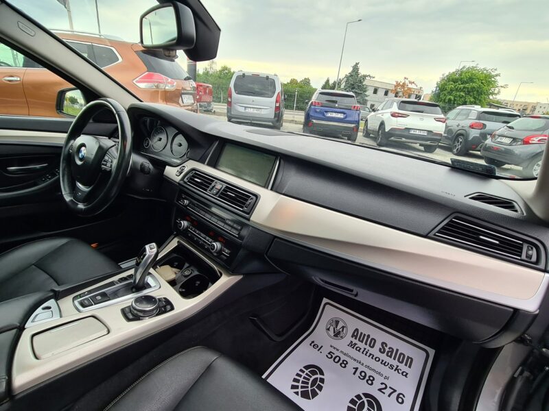BMW 518 Szyberdach Navi El+Pamięć Fotele Skóra 2xPDC El.Klapa Xenon Wolne Ręce F10 (2009-2017)