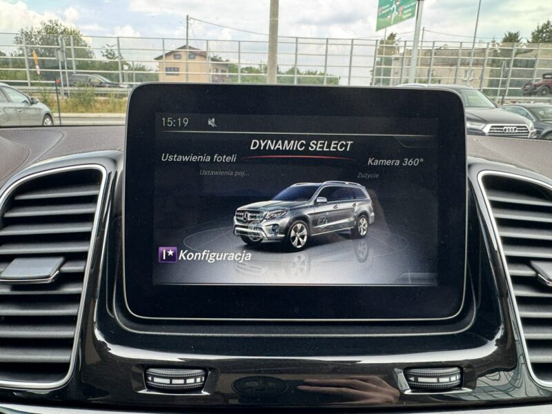 Mercedes GLS Klasa 500 V8, 455 KM. Salon PL. 1 wł. Masaże, Monitory. FV 23%.