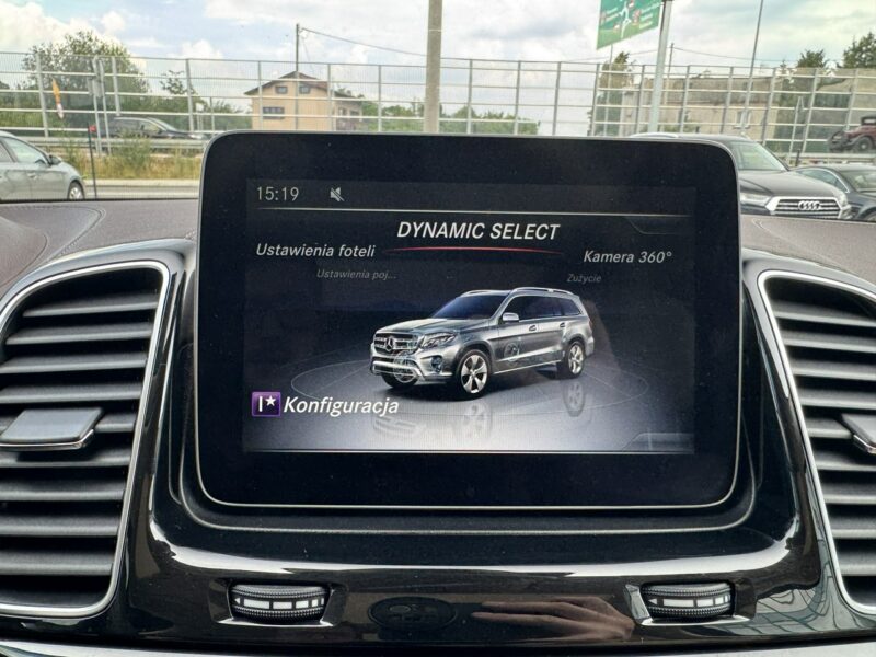 Mercedes GLS Klasa 500 V8, 455 KM. Salon PL. 1 wł. Masaże, Monitory. FV 23%.