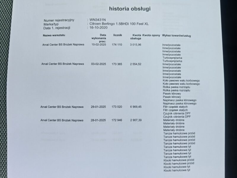 Citroen Berlingo XL Long 1.5 HDi Feel Salon Polska Po dużym serwisie! GWARANCJA FV 23% III (2018-)