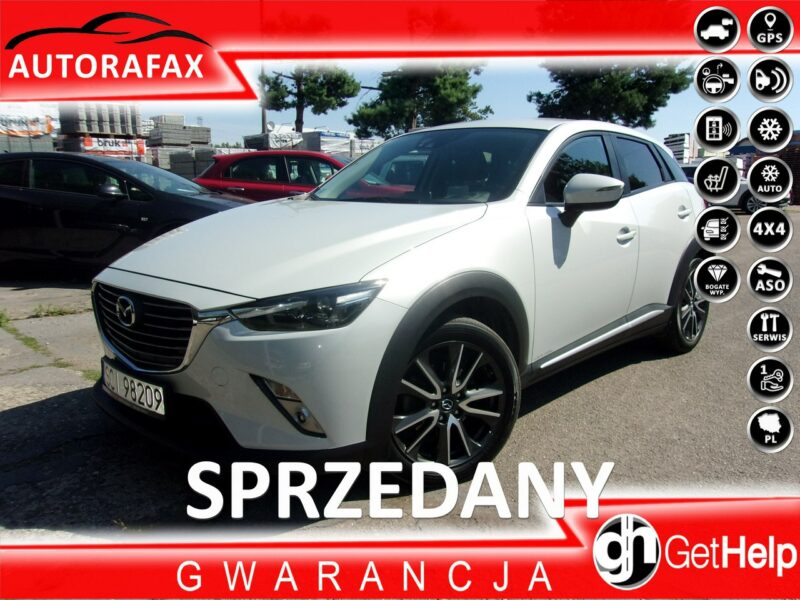 Mazda CX-3 Polski Salon, Pierwszy właściciel, Napęd 4x4, Head-Up, 2 kpl. kół