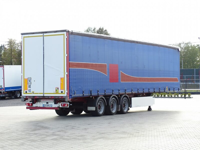 firana Fruehauf Firanka Zsuwany Dach Naczepa FRUEHAUF Sprowadzona Osie SAF, MEGA, Możliwość zmiany kół