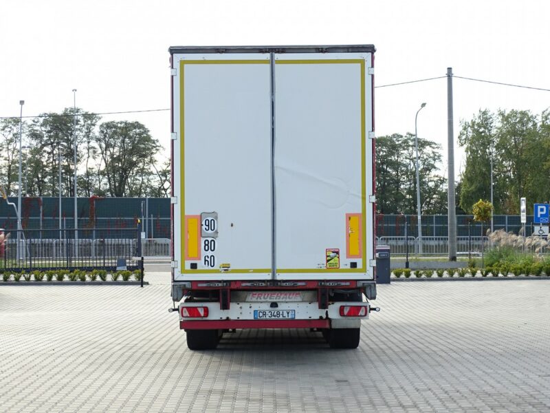 firana Fruehauf Firanka Zsuwany Dach Naczepa FRUEHAUF Sprowadzona Osie SAF, MEGA, Możliwość zmiany kół