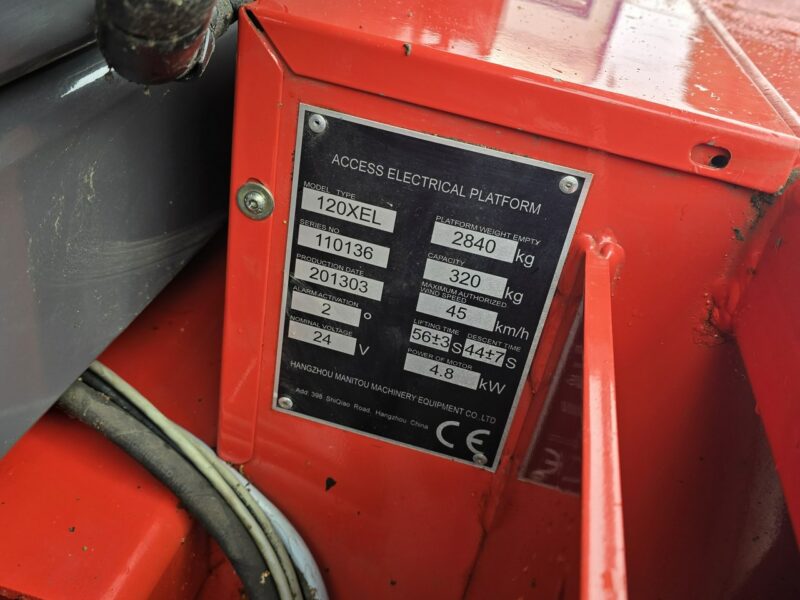 podnośnik nożycowy Manitou 120 XEL Podnośnik nożycowy elektryczny Manitou 120XEL / jak NOWY , 4h pracy