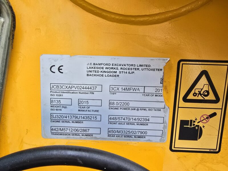 na równych kołach JCB 3CX Koparko-ładowarka JCB 3CX AEC Joystick / Klimatyzacja / I-właściciel