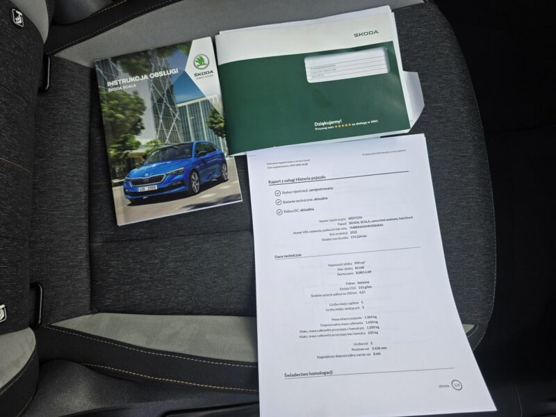 Škoda Scala STYLE Race Blue Salon Polska 2022 Serwis ASO GWARANCJA 3 LATA FV 23%