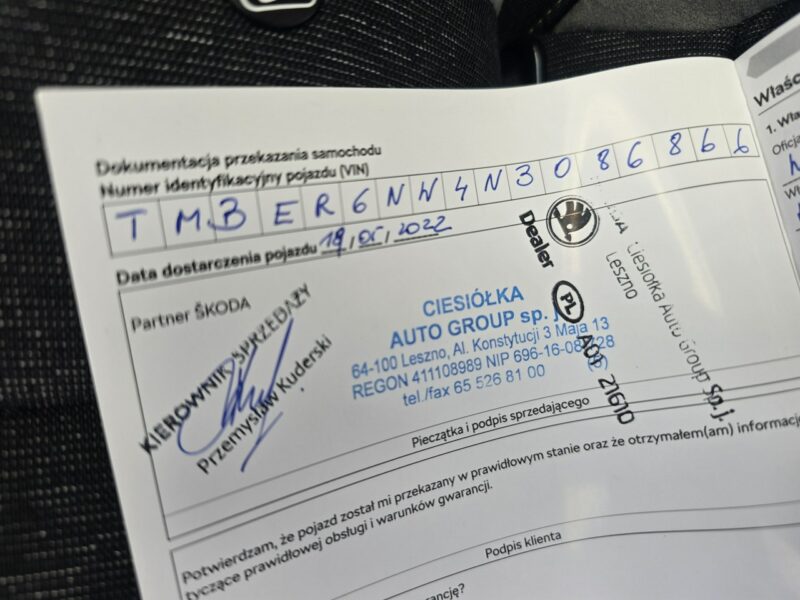 Škoda Scala STYLE Race Blue Salon Polska 2022 Serwis ASO GWARANCJA 3 LATA FV 23%