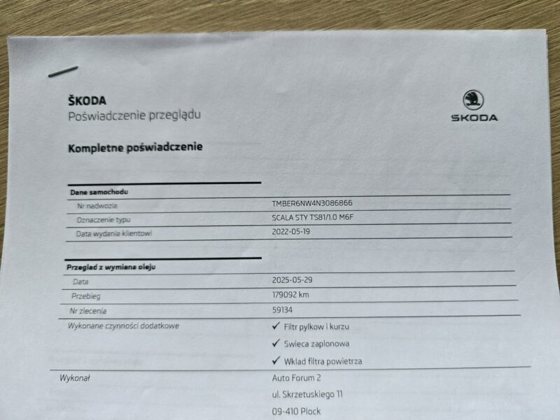 Škoda Scala STYLE Race Blue Salon Polska 2022 Serwis ASO GWARANCJA 3 LATA FV 23%