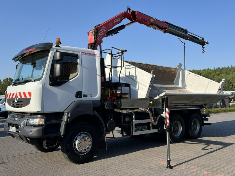 Renault Kerax 26.390 6x4 Mocny HDS FASSI F170 Sterowanie Radiowe Wywrotka 2-stronna Hydroburta Tył Burta/Drzwi Super Stan !!!