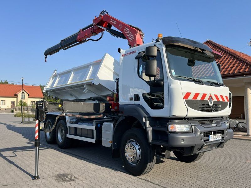 Renault Kerax 26.390 6x4 Mocny HDS FASSI F170 Sterowanie Radiowe Wywrotka 2-stronna Hydroburta Tył Burta/Drzwi Super Stan !!!