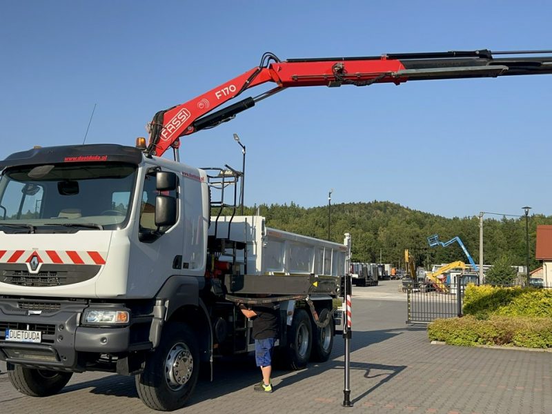 Renault Kerax 26.390 6x4 Mocny HDS FASSI F170 Sterowanie Radiowe Wywrotka 2-stronna Hydroburta Tył Burta/Drzwi Super Stan !!!