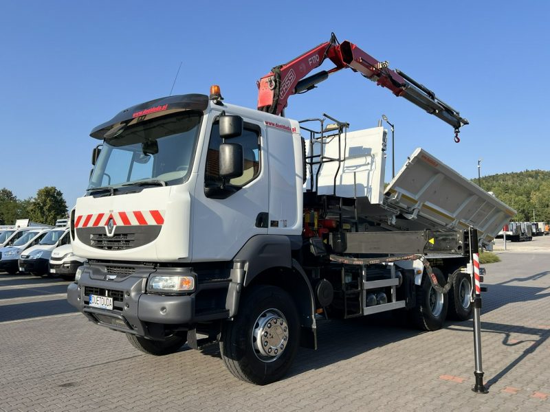 Renault Kerax 26.390 6x4 Mocny HDS FASSI F170 Sterowanie Radiowe Wywrotka 2-stronna Hydroburta Tył Burta/Drzwi Super Stan !!!