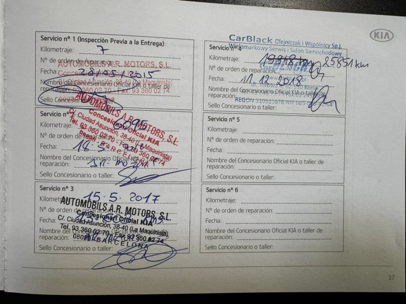 Kia Carens Pisemna Gwarancja 12 miesięcy IV (2013-)
