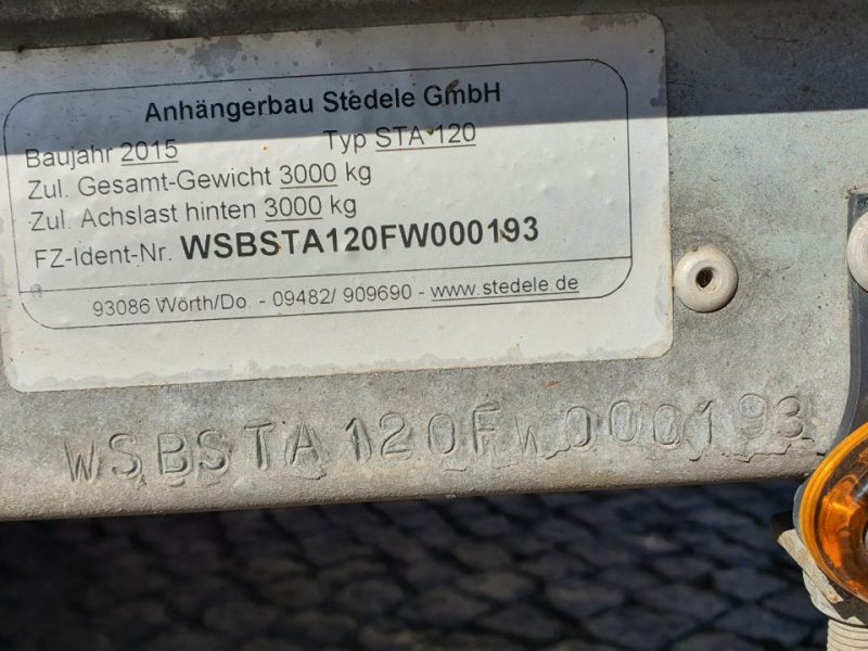 towarowe inny STEDELE STA 120 3000 DMC Przyczepa STEDELE STA 120 3000 DMC rejestracja 11/2016 rok