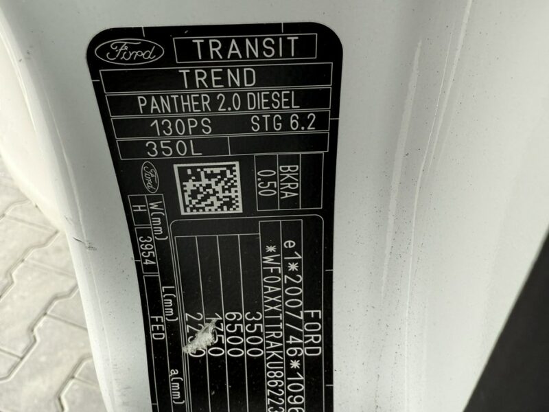 Ford Transit Ford Transit 2.0TDCi 2021r Klimatyzacja LED Skrzynia L4H1 Zarejestrowa