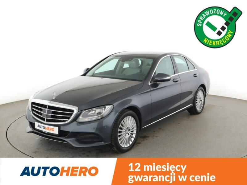 Mercedes C 180 automat półskóra jane wnętrze navi klima auto grzane fotele kamera W205 (2014-2021)