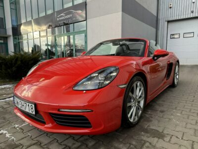 Porsche 718 Boxster 300KM PDK. Guards Red, Wentylacja, BOSE, Pakiet skórzany, PDLS+.